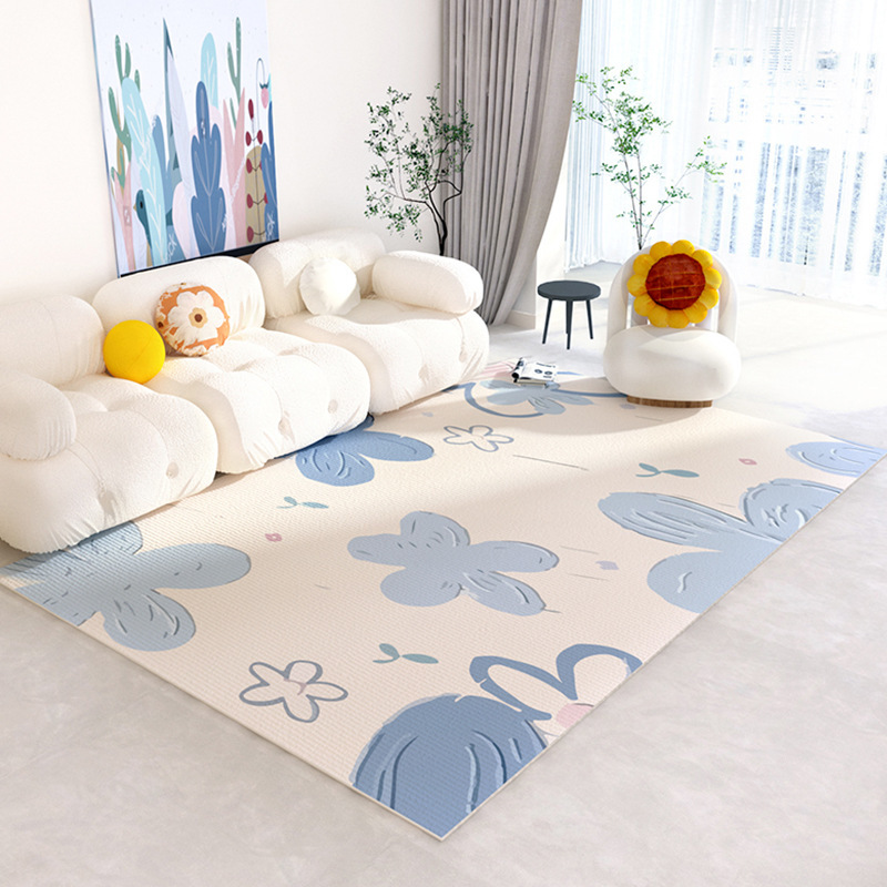 Commercial Printing And Design - Karpet Motif Bunga Biru Desain Bunga