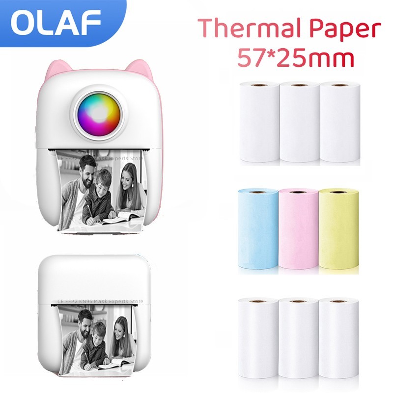 Heat Transfer Vinyl Roll - 57MM gulungan kertas termal merekat sendiri
